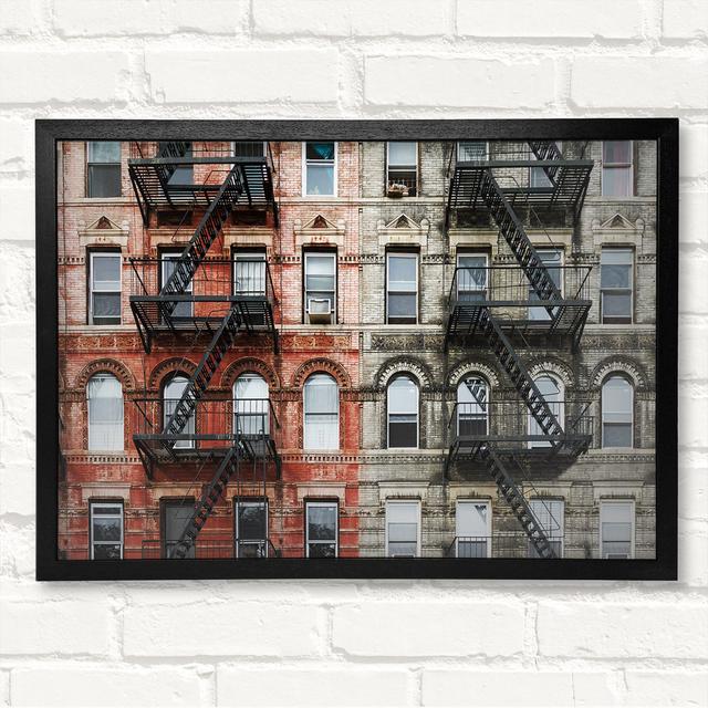 Fire Escape Appartment Blocks Framed Print Brayden Studio Size: 29.7cm H x 42cm W on Productcaster.