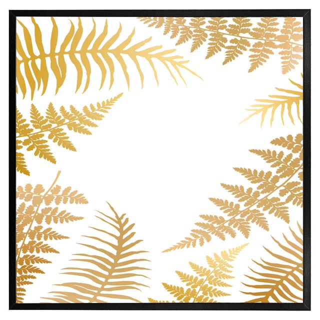 Abrianne Gold Fern - Print Bay Isle Home Size: 61cm H x 61cm W x 4cm D, Format: Black Framed on Productcaster.