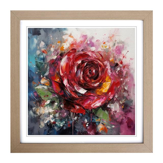 Rose Abstract Expressionism - Print Marlow Home Co. Frame Colour: Oak on Productcaster.