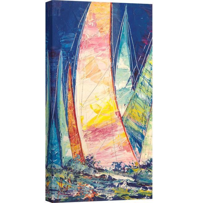 Multicoloured Sails III by Luigi Florio - Wrapped Canvas Print Longshore Tides Size: 120cm H x 60cm W x 4cm D on Productcaster.