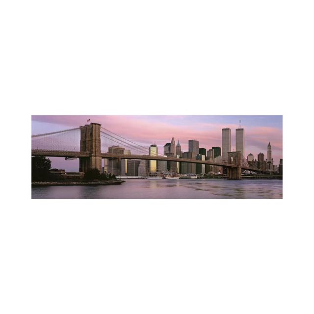 Bridge Across A River, Brooklyn Bridge, Manhattan, New York City, New York State, USA - Wrapped Canvas Panoramic Print Ebern Designs Size: 50.8cm H x on Productcaster.