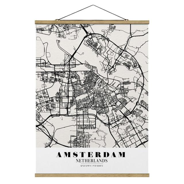 Stoffbild City Map Amsterdam - Classic Williston Forge Maße: 46,5 cm H x 35 cm B x 0,3 cm T on Productcaster.