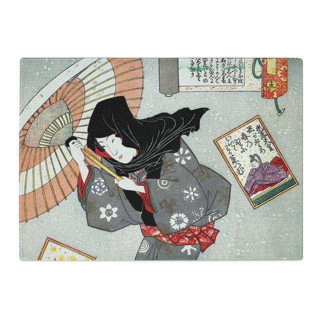 Tempered Glass Woman in a Snow Storm by Utagawa Kunisada Chopping Board East Urban Home Size: 28.5 cm x 20 cm on Productcaster.