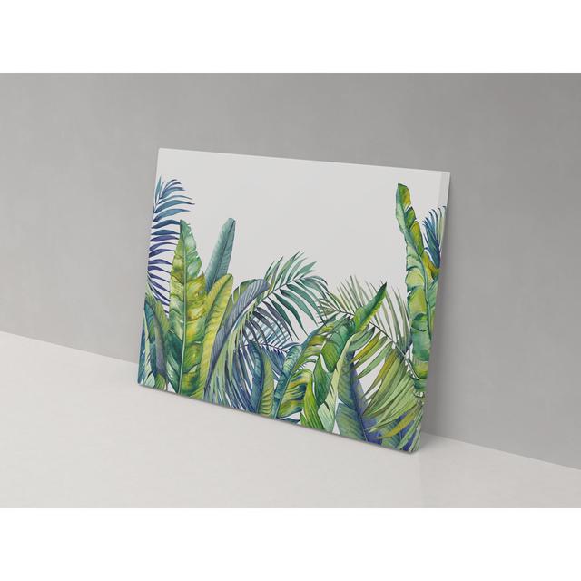 Blue and Green Leaves - Wrapped Canvas Graphic Art ClassicLiving Size: 36cm H x 52cm W x 4cm D on Productcaster.