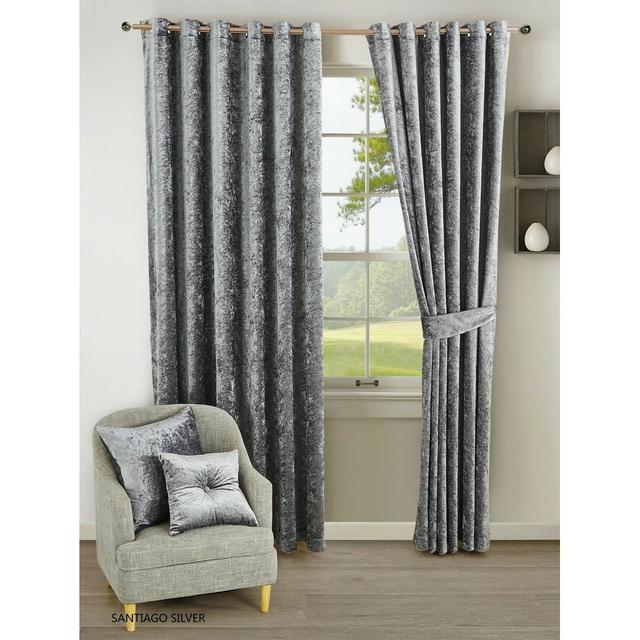 Giardina Room Darkening Grommet / Eyelet Curtain Pair (Set of 2) Canora Grey Panel Size: Width 168 x Drop 137cm, Colour: Silver on Productcaster.