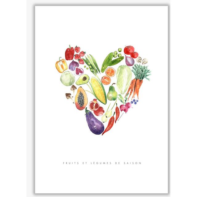 Fruit And Vegetables - Print East Urban Home Frame Options: No Frame, Size: 29.7cm H x 21cm W x 4cm D on Productcaster.