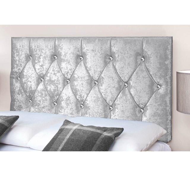 Eudy Upholstered Headboard Rosdorf Park Size: Kingsize (5'), Colour: Grey on Productcaster.