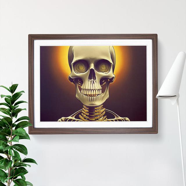 Dazzling Skull Of A Man Maturi Size: 25cm H x 34cm W x 2cm D, Frame Colour: Walnut on Productcaster.