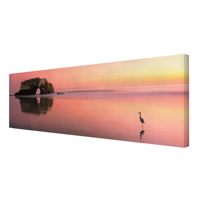 Natural Bridge at Sunset - Wrapped Canvas Graphic Art Print East Urban Home Size: 40cm L x 120cm W on Productcaster.