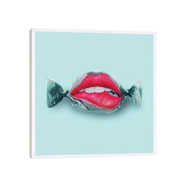 Candy Lips by Jonas Loose - Graphic Art Print on Canvas Ebern Designs Format: White Framed, Size: 66.04cm H x 66.04cm W x 3.81cm D on Productcaster.