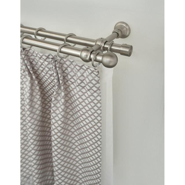 Lynelle Curtain Double Pole and Hardware Set Symple Stuff Size: 5 cm H x 480 cm W x 20 cm D, Finish: Nickel on Productcaster.