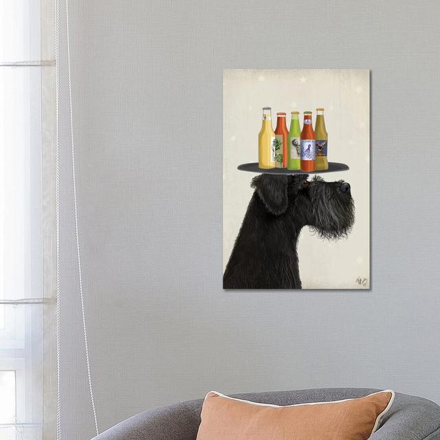 Schnauzer Black Beer Lover by Fab Funky - Wrapped Canvas Gallery-Wrapped Canvas Giclée ClassicLiving Size: 66.04cm H x 45.72cm W x 3.81cm D on Productcaster.