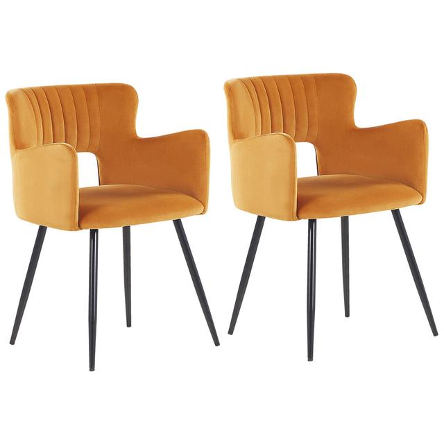 Kirssy Upholstered Dining Chair George Oliver Upholstery Colour: Orange on Productcaster.