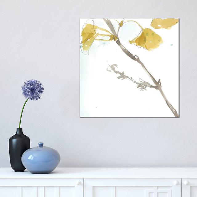 Ginkgo On Dusty Teal VI by Jennifer Goldberger - Wrapped Canvas Painting ClassicLiving Size: 45.72cm H x 45.72cm W x 3.81cm D on Productcaster.