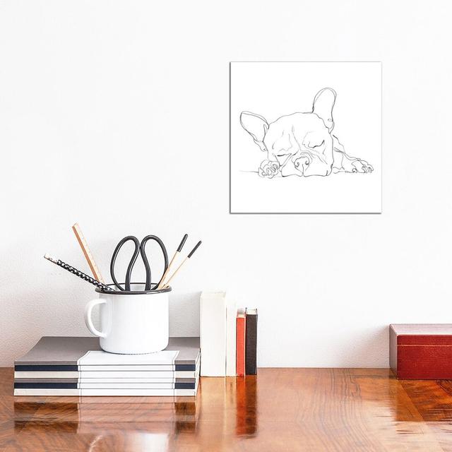 French Bulldog Contour I by Ethan Harper - Wrapped Canvas Gallery-Wrapped Canvas Giclée Rosalind Wheeler Size: 30.48cm H x 30.48cm W on Productcaster.