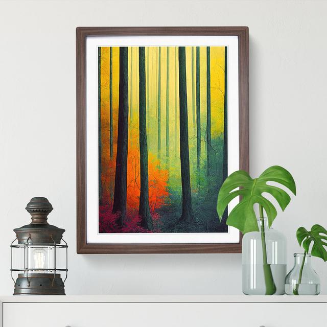 Luscious Forest - Picture Frame Graphic Art Alpen Home Size: 64cm H x 46cm W x 2cm D, Frame Colour: Walnut on Productcaster.