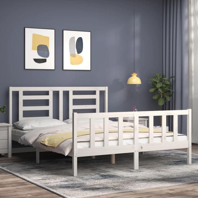 Bothwick Platform Bed Marlow Home Co. Colour: White, Size: Kingsize (5') on Productcaster.