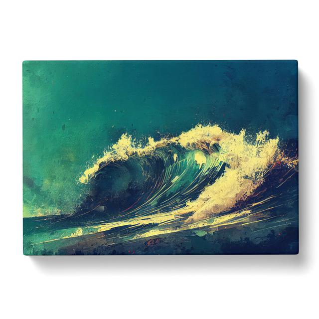 Ocean Wave Art House of Hampton Size: 40cm H x 60cm W x 3cm D on Productcaster.