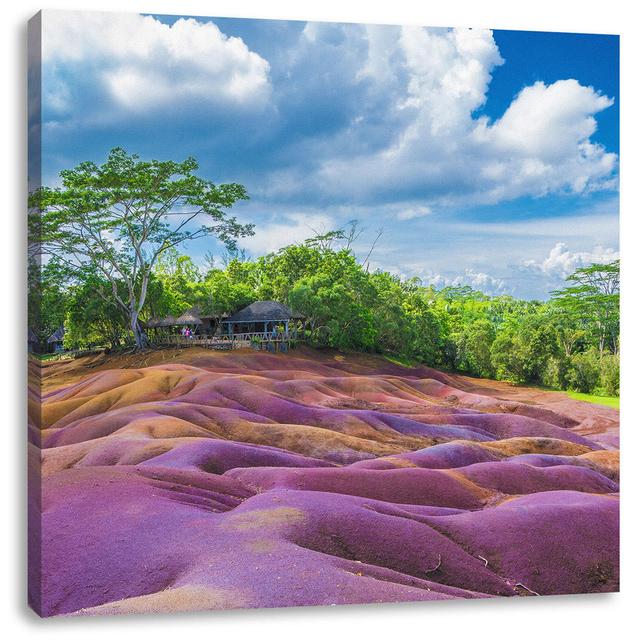 Leinwandbild Seven Colours Earth at Chamarel on Mauritius ModernMoments Maße: 40 cm H x 40 cm B x 1,8 cm T on Productcaster.