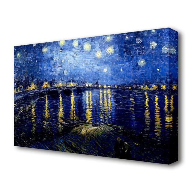 'Starry Night Over the Rhone Blue' by Vincent Van Gogh Oil Painting Print on Wrapped Canvas East Urban Home Size: 101.6 cm H x 142.2 cm W on Productcaster.