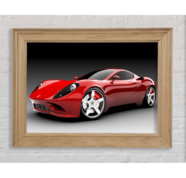 Ferrari Monster Red - Picture Frame Art Prints Bright Star Size: 100cm H x 141.4cm W on Productcaster.