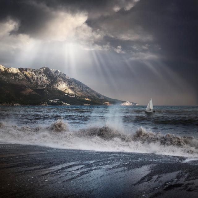 Gray Clouds And A Storm by O-che - No Frame Art Prints on Canvas Breakwater Bay Size: 51cm H x 51cm W on Productcaster.