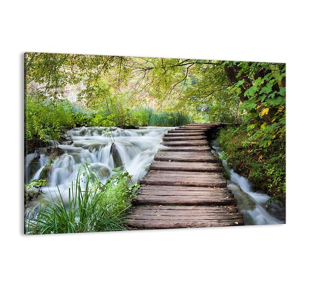 Leinwandbild Überhaupt nicht stilles Wasser Alpen Home Größe: 70 cm H x 100 cm B x 1,8 cm T on Productcaster.