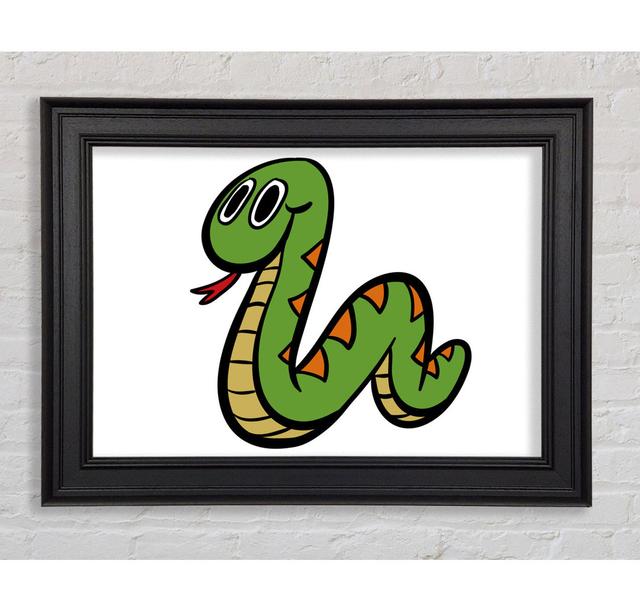 Cartoon Snake - Single Picture Frame Art Prints Harriet Bee Colour: White, Size: 42cm H x 59.7cm W x 8cm D on Productcaster.