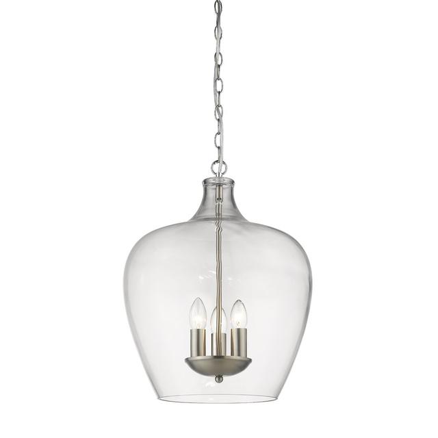 Bolanger 3 - Light Lantern Geometric Pendant 17 Stories Finish: Satin Nickel on Productcaster.