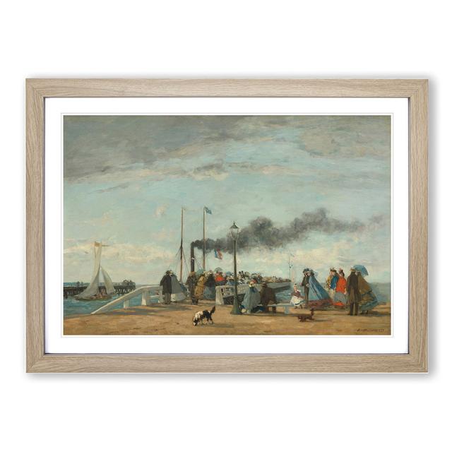 Jetty and Wharf at Trouville by Eugene Boudin - Picture Frame Painting East Urban Home Size: 27cm H x 36cm W x 2cm D, Frame Option: Oak on Productcaster.