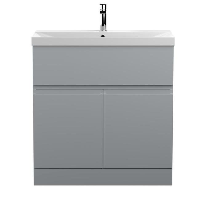 Urban 800mm Free-standing Single Vanity Unit Hudson Reed Vanity Unit Colour: Satin Grey on Productcaster.