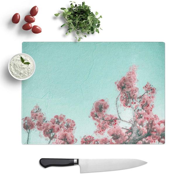 Tempered Glass Cherry Blossom Tree Branches Chopping Board East Urban Home Size: 39 cm W x 28.5 cm L on Productcaster.