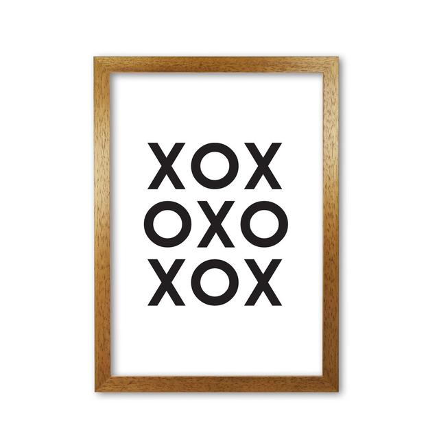 XOXO - Print East Urban Home Size: 60 cm H x 42 cm W x 5 cm D, Format: Honey Oak Frame on Productcaster.