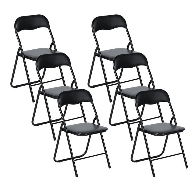 Stackable Padded Folding Chair (Set of 6) Inbox Zero on Productcaster.