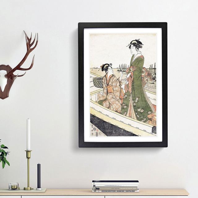 Women in a Boat by Utagawa Toyokuni - Picture Frame Painting Print East Urban Home Frame Option: Black Framed, Size: 48cm H x 36cm W x 2cm D on Productcaster.