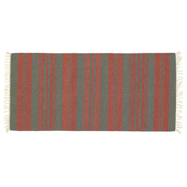 Handgefertigter Teppich aus Kilim Bengal in Rot/Grau Haus am Meer on Productcaster.