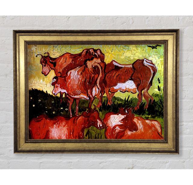 Van Gogh Cows After Jordaens - Single Picture Frame Art Prints Ebern Designs Size: 59.7cm H x 84.1cm W x 8cm D on Productcaster.