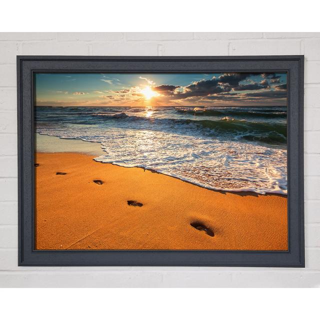 Footprints on the Beach - Single Picture Frame Art Prints Highland Dunes Size: 84.1cm H x 118.9cm W on Productcaster.