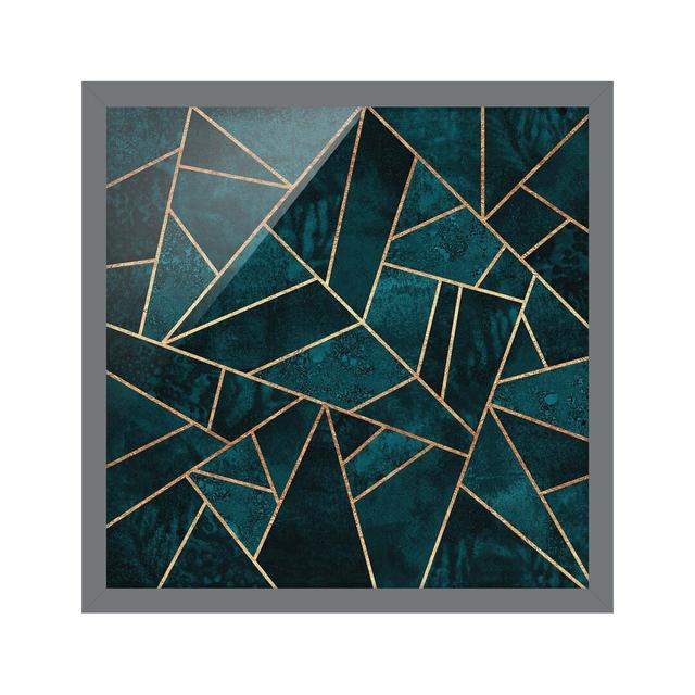 Dark Turquoise with Gold - Picture Frame Graphic Art Fairmont Park Size: 70cm H x 70cm W x 2cm D, Matte Colour: No Matte, Format: Grey on Productcaster.