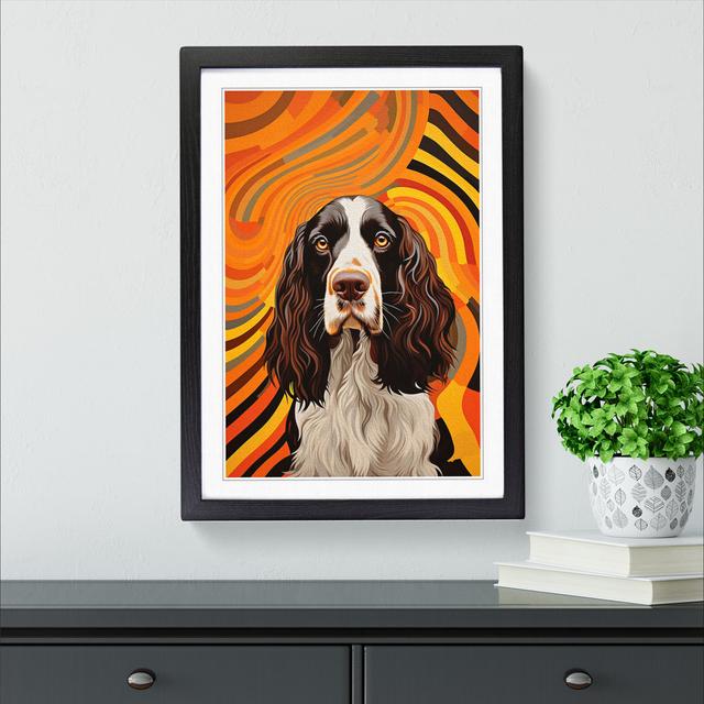 English Springer Spaniel Op No.4 - Single Picture Frame Print on Wood Marlow Home Co. Size: 34cm H x 25cm W x 2cm D, Frame Colour: Black on Productcaster.