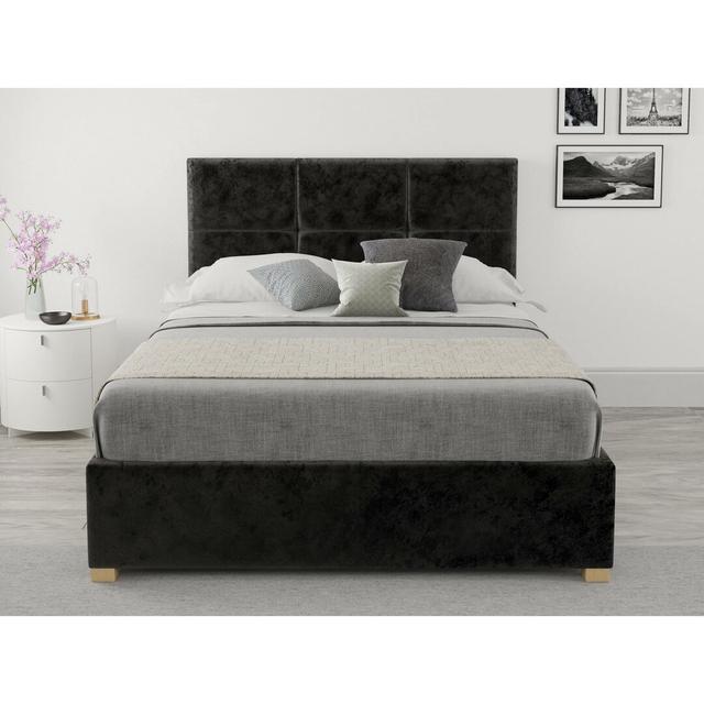 Moyers Upholstered Ottoman Bed Brayden Studio Colour: Black, Size: Single (3') on Productcaster.