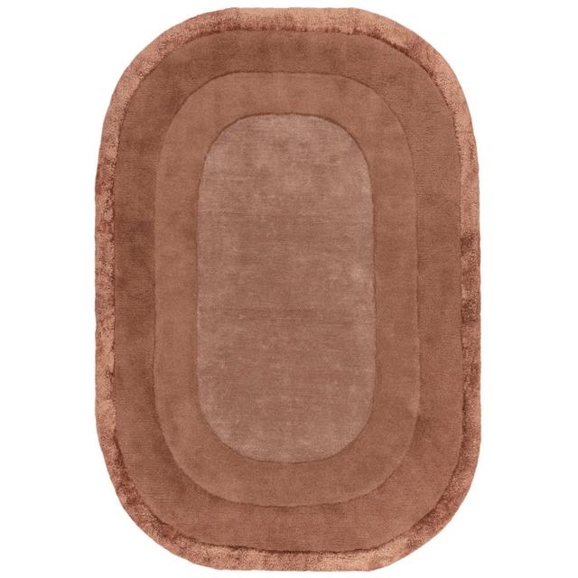 Oval Cordoba Bordered Hand Woven Hand Tufted 160x230 Brown Area Rug Ebern Designs on Productcaster.