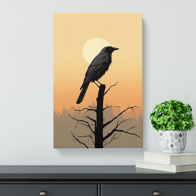 Crow Minimalism - Art Prints Marlow Home Co. Size: 60cm H x 40cm W x 3cm D on Productcaster.