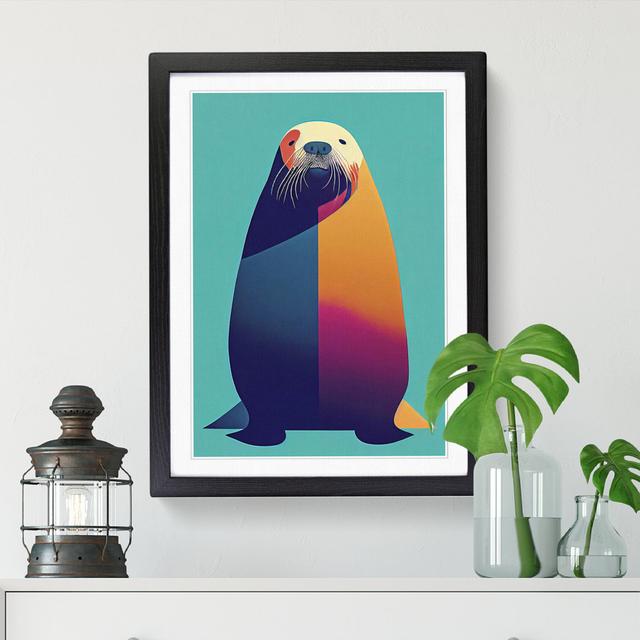 Walrus Abstract - Single Picture Frame Graphic Art ClassicLiving Size: 64cm H x 46cm W x 2cm D, Frame Option: Black on Productcaster.