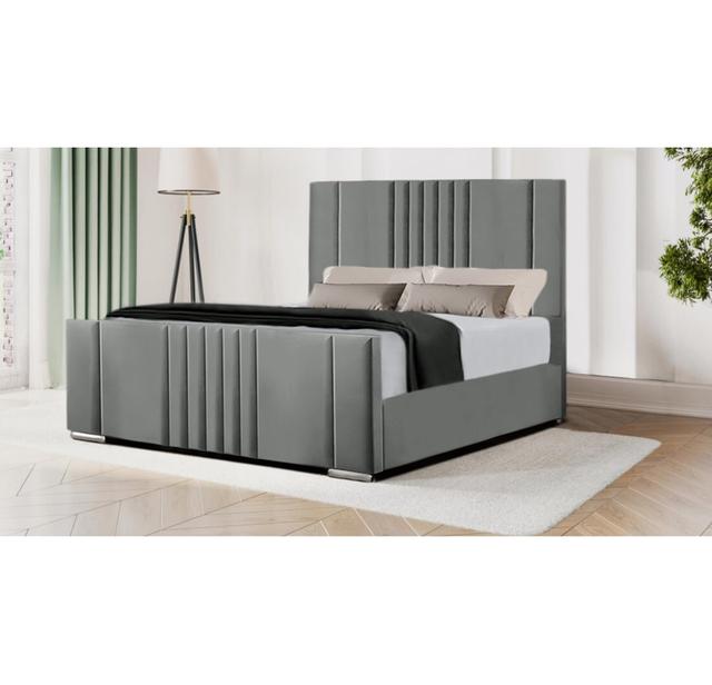 Jovan Upholstered Bed Canora Grey Colour: Chrome, Size: Single (3') on Productcaster.