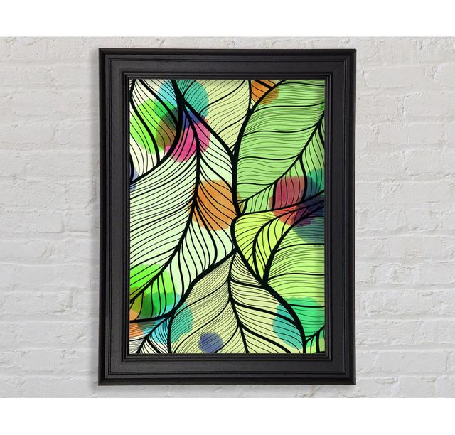 Paint Splash Leaves - Single Picture Frame Art Prints Rosalind Wheeler Size: 42cm H x 59.7cm W x 8cm D on Productcaster.