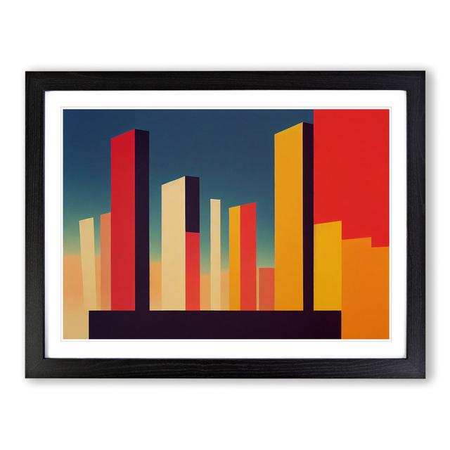 Pleasing Abstract City Skyline - Picture Frame Graphic Art 17 Stories Size: 46cm H x 64cm W x 2cm D, Format: Black Framed on Productcaster.