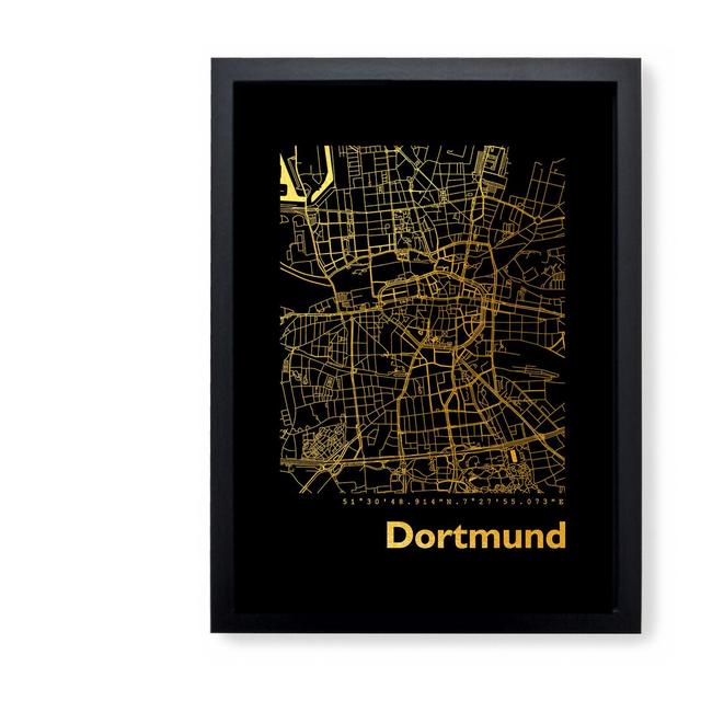 Dortmund Card - Picture Frame Graphic Art Print on Paper Brayden Studio Size: 42.5cm H x 32.5cm W x 3.5cm D on Productcaster.