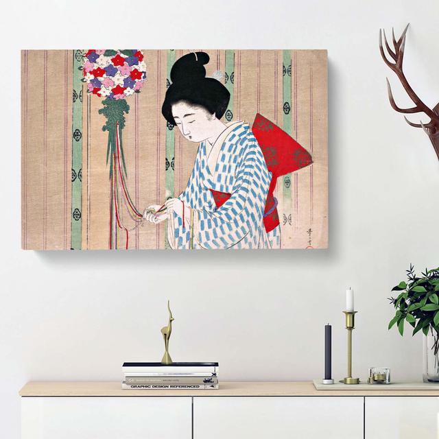 Blowing Wind by Mizuno Toshikata - Wrapped Canvas Painting Print East Urban Home Size: 50cm H x 76cm W x 3cm D on Productcaster.