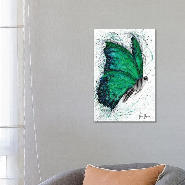 Emerald City Butterfly by Ashvin Harrison - Wrapped Canvas Graphic Art Brambly Cottage Size: 66.04cm H x 45.72cm W x 1.91cm D on Productcaster.